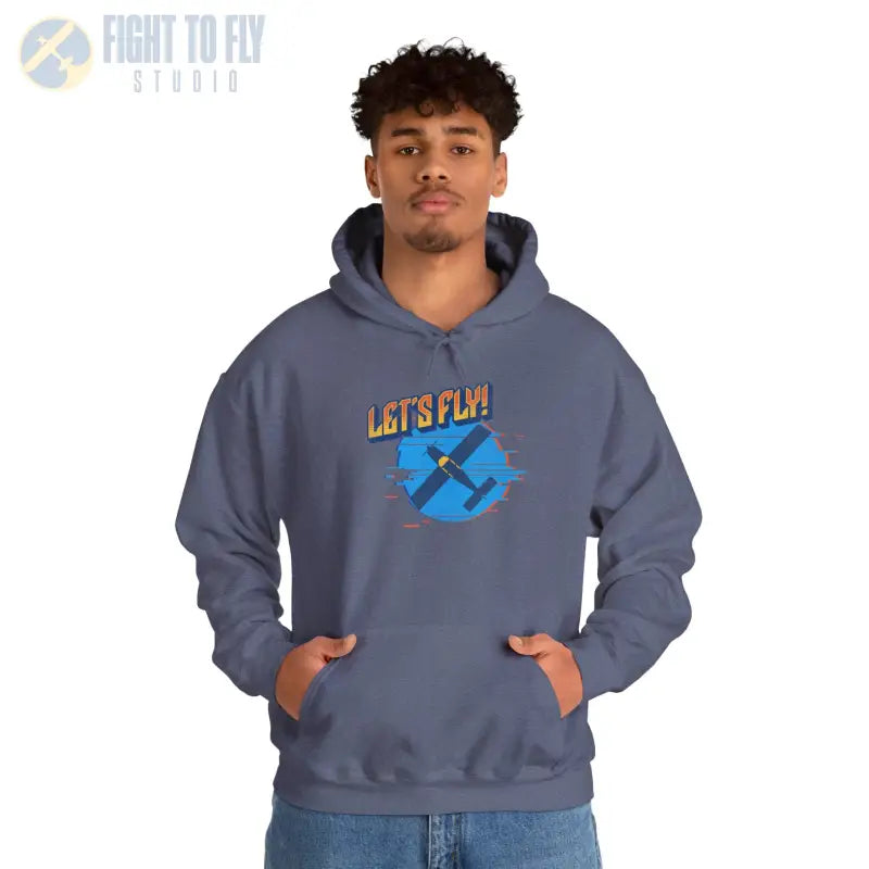 Let’s Fly! Unisex Heavy Blend™ Hooded Sweatshirt - Hoodie - Gifts for pilots - Aviation apparel