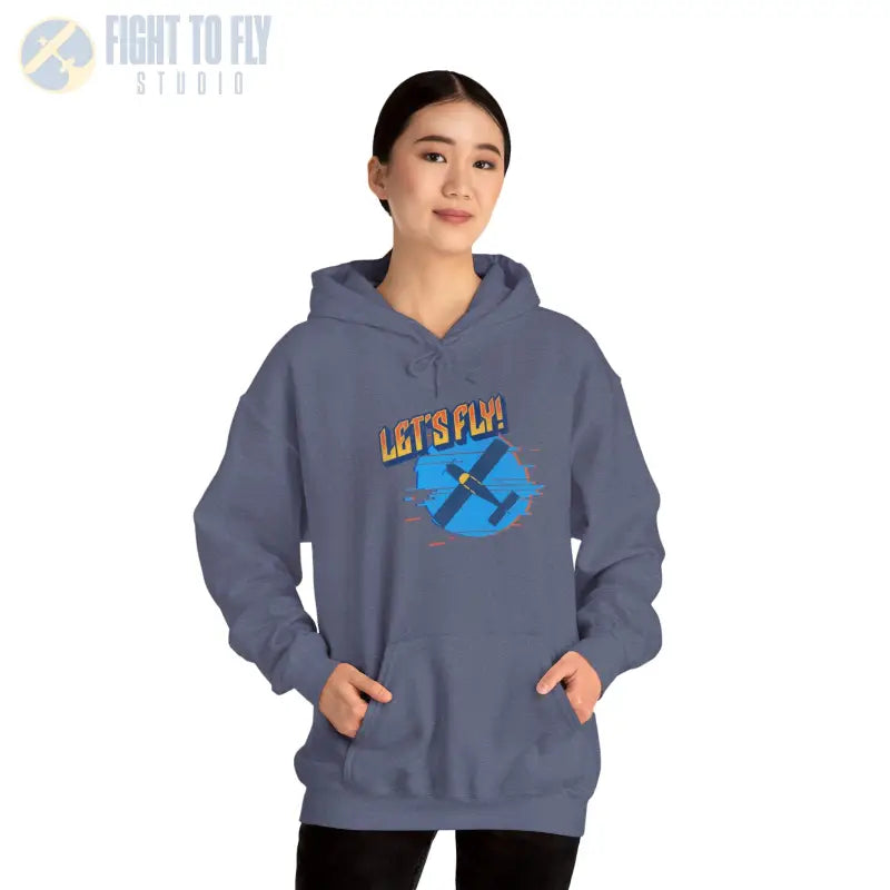 Let’s Fly! Unisex Heavy Blend™ Hooded Sweatshirt - Hoodie - Gifts for pilots - Aviation apparel