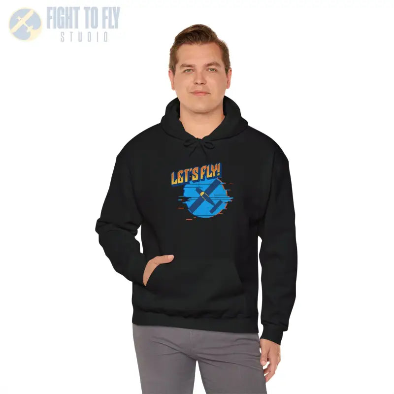 Let’s Fly! Unisex Heavy Blend™ Hooded Sweatshirt - Hoodie - Gifts for pilots - Aviation apparel