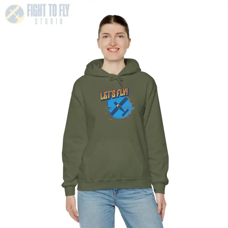 Let’s Fly! Unisex Heavy Blend™ Hooded Sweatshirt - Hoodie - Gifts for pilots - Aviation apparel