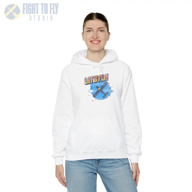 Let’s Fly! Unisex Heavy Blend™ Hooded Sweatshirt - Hoodie - Gifts for pilots - Aviation apparel