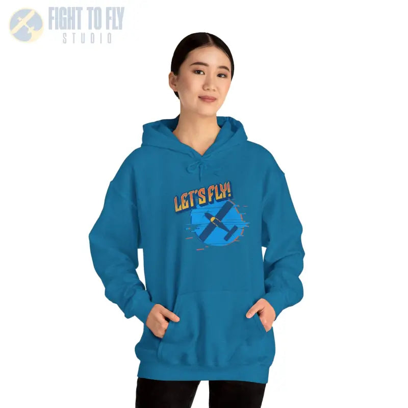 Let’s Fly! Unisex Heavy Blend™ Hooded Sweatshirt - Hoodie - Gifts for pilots - Aviation apparel