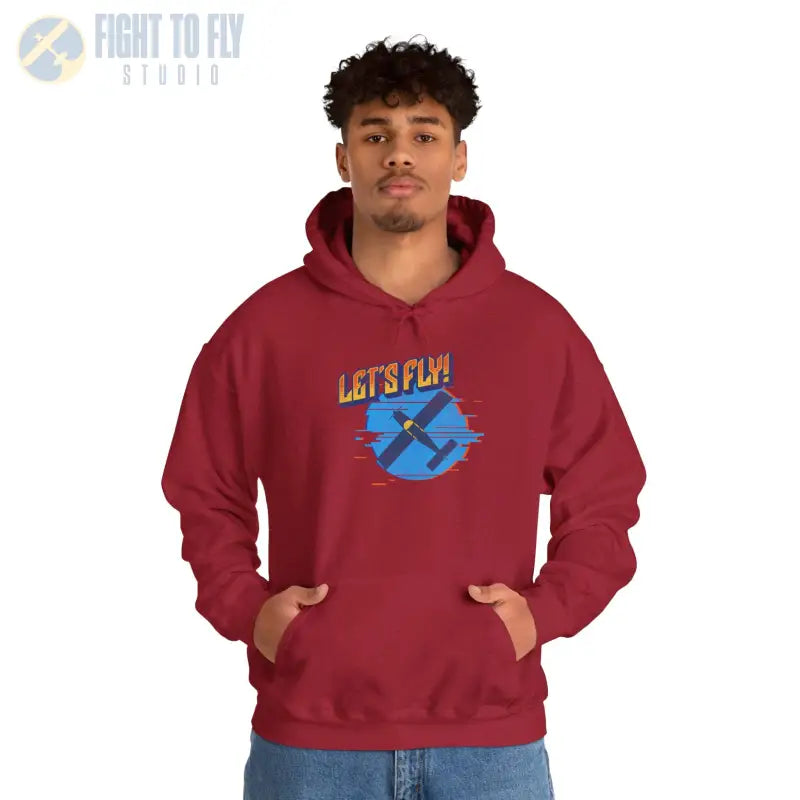 Let’s Fly! Unisex Heavy Blend™ Hooded Sweatshirt - Hoodie - Gifts for pilots - Aviation apparel