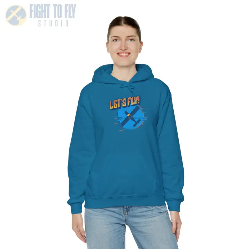 Let’s Fly! Unisex Heavy Blend™ Hooded Sweatshirt - Hoodie - Gifts for pilots - Aviation apparel