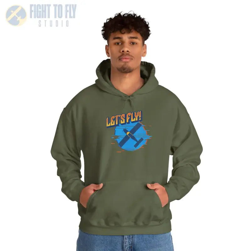 Let’s Fly! Unisex Heavy Blend™ Hooded Sweatshirt - Hoodie - Gifts for pilots - Aviation apparel
