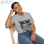 Liberty Lives in Defiance - T-Shirt - Pilot gifts - WWII warbird t-shirt