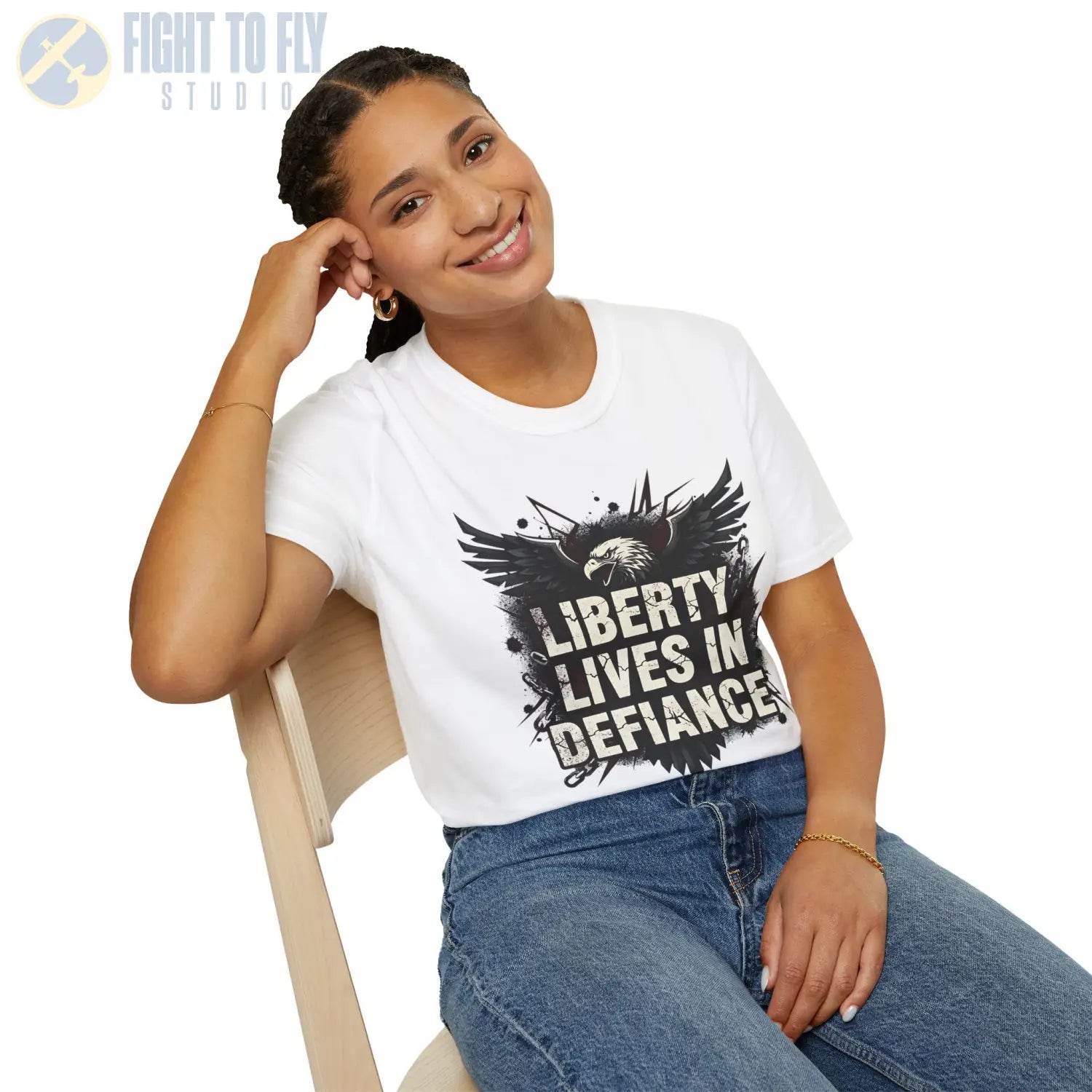 Liberty Lives in Defiance - T-Shirt - Pilot gifts - WWII warbird t-shirt