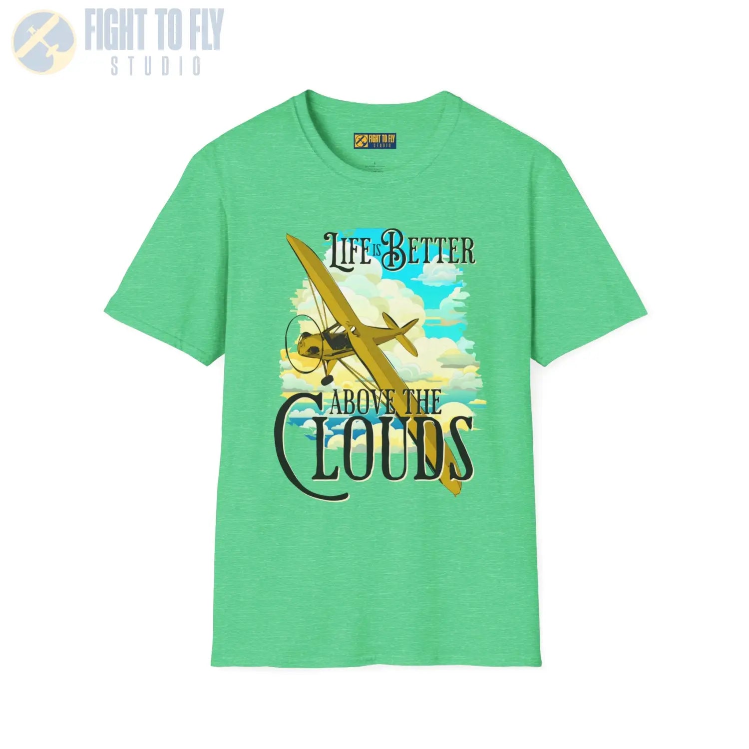 Life is Better Above the Clouds - Cub - Tee - T-Shirt - Pilot gifts - WWII warbird t-shirt