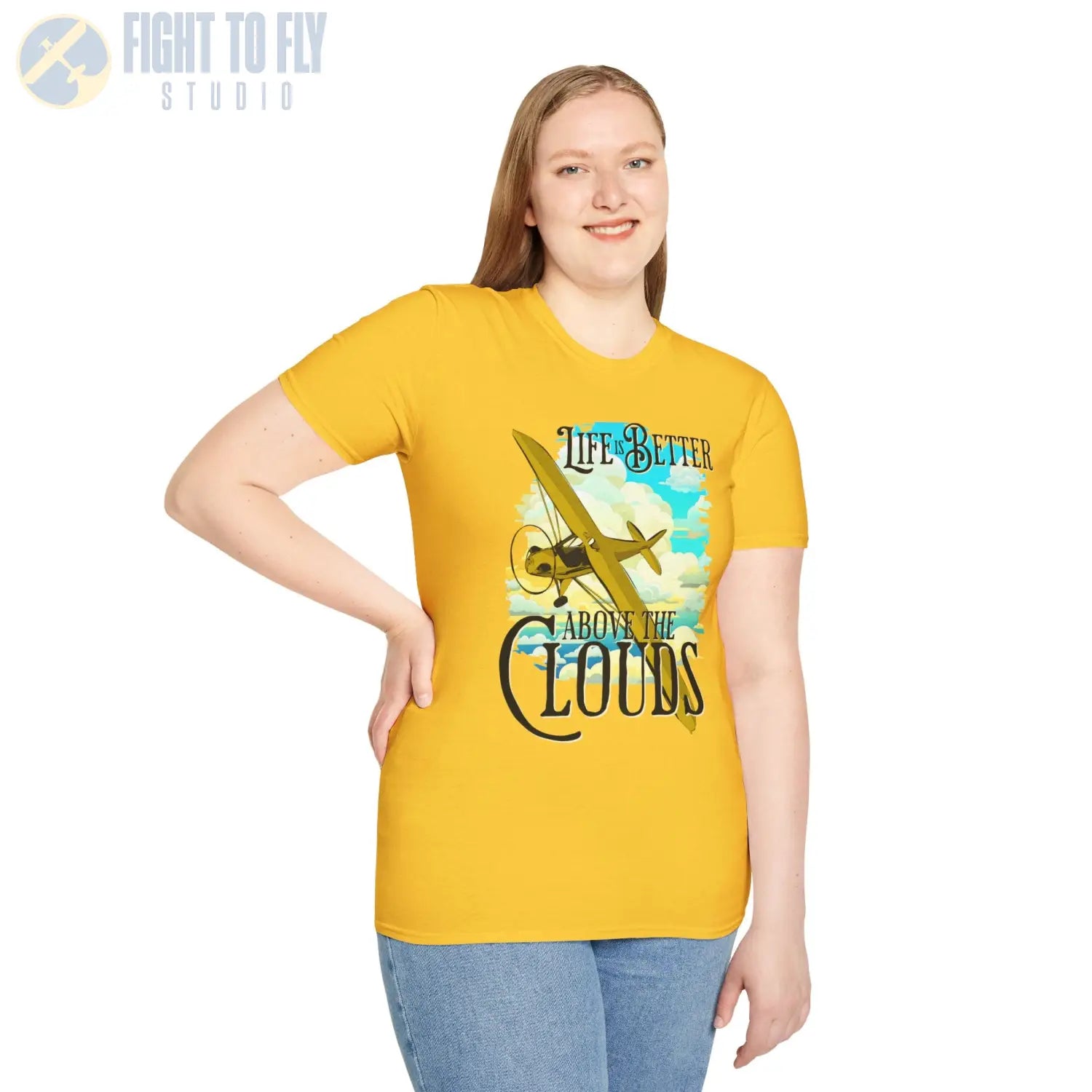 Life is Better Above the Clouds - Cub - Tee - T-Shirt - Pilot gifts - WWII warbird t-shirt