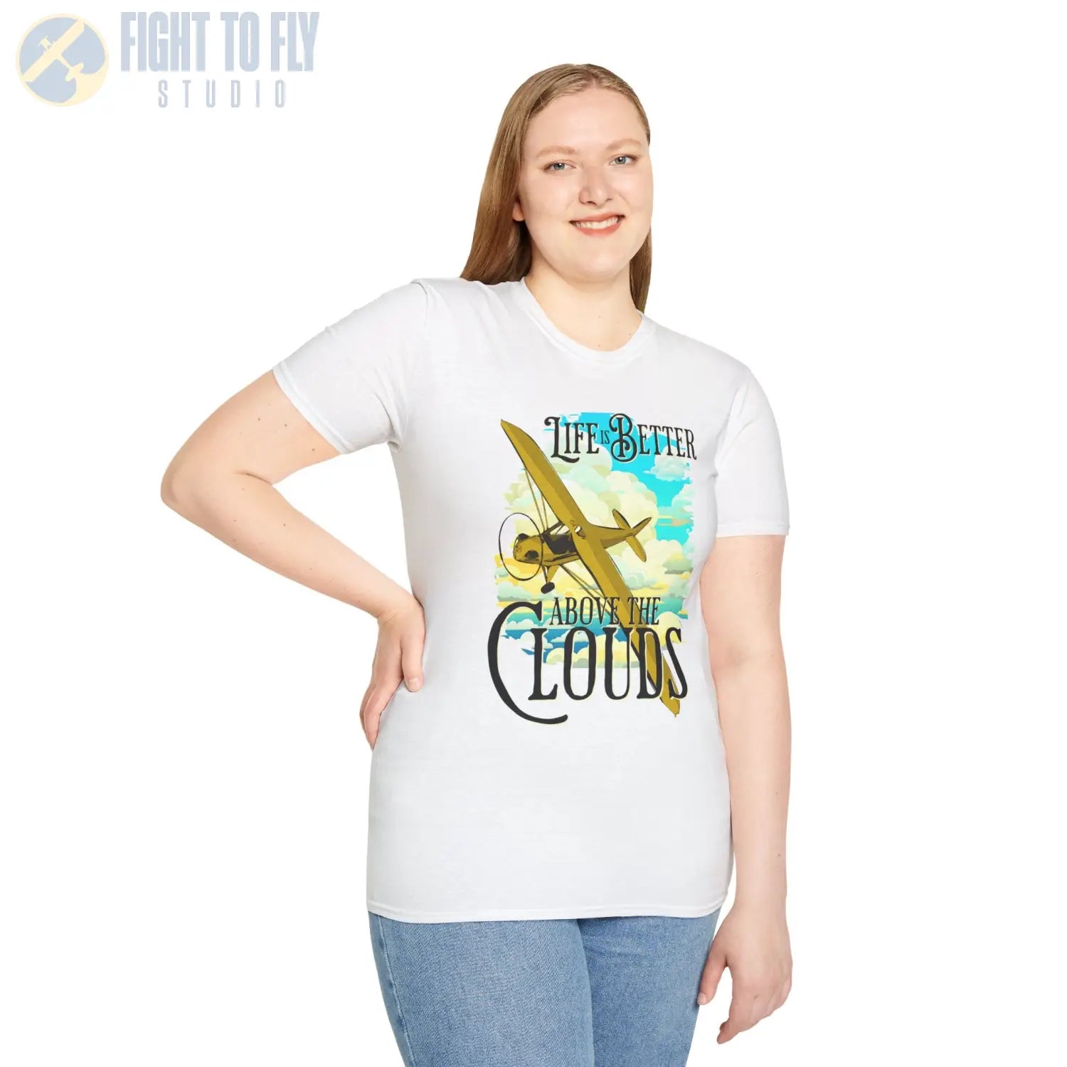 Life is Better Above the Clouds - Cub - Tee - T-Shirt - Pilot gifts - WWII warbird t-shirt