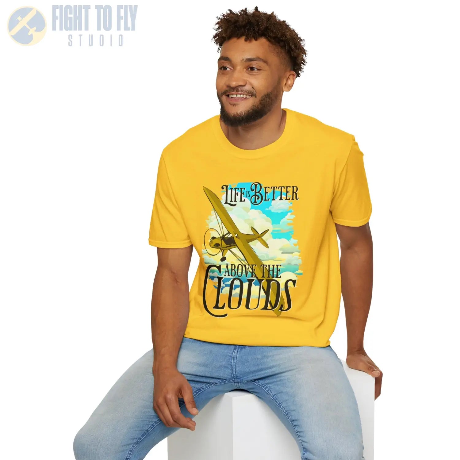 Life is Better Above the Clouds - Cub - Tee - T-Shirt - Pilot gifts - WWII warbird t-shirt