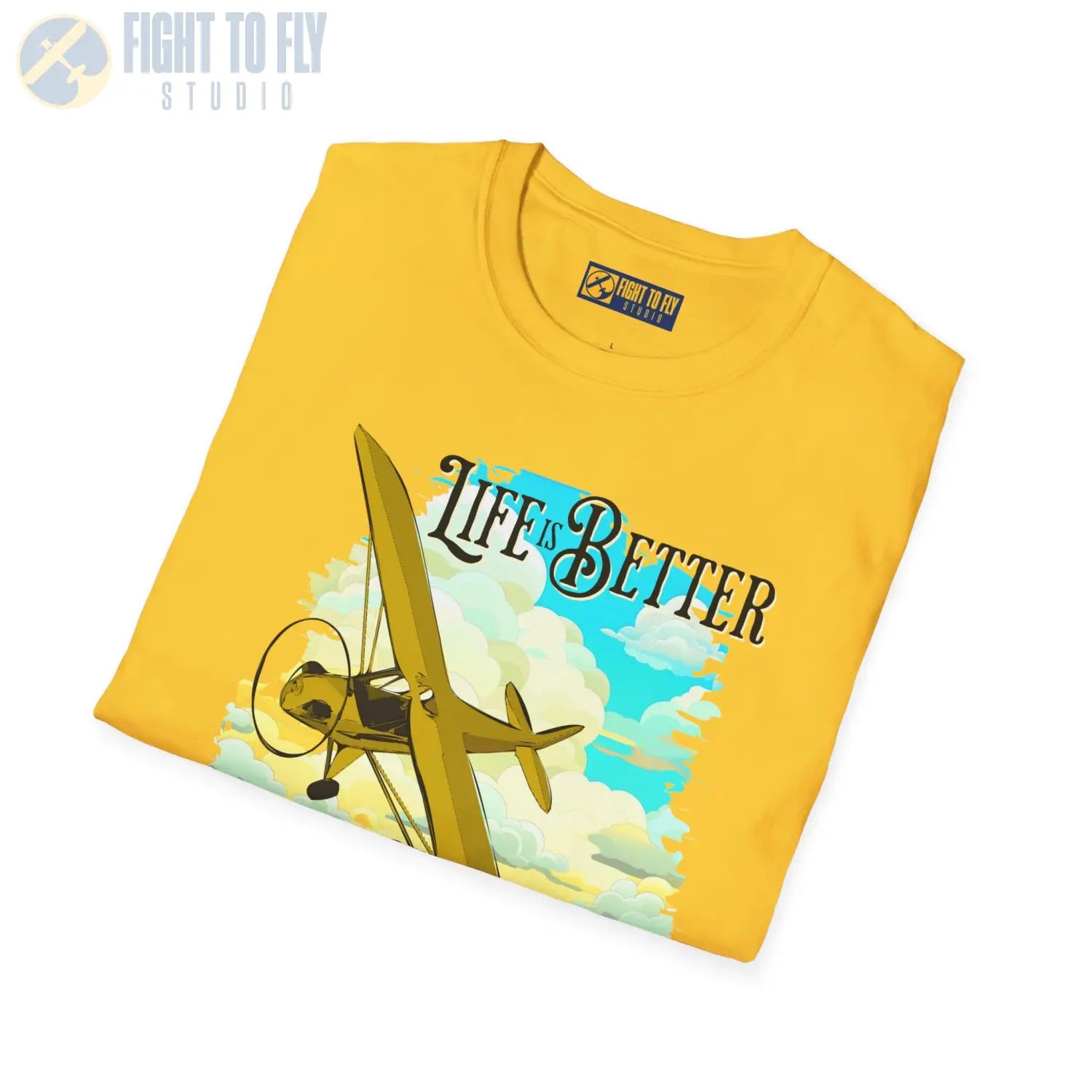 Life is Better Above the Clouds - Cub - Tee - T-Shirt - Pilot gifts - WWII warbird t-shirt