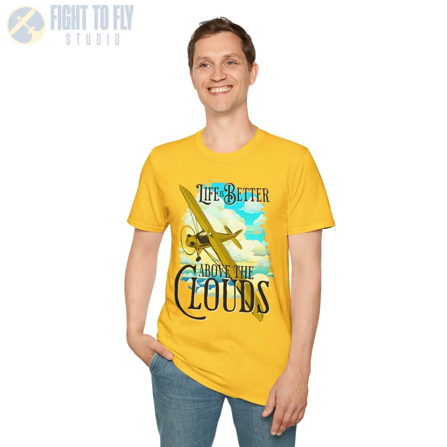 Life is Better Above the Clouds - Cub - Tee - T-Shirt - Pilot gifts - WWII warbird t-shirt