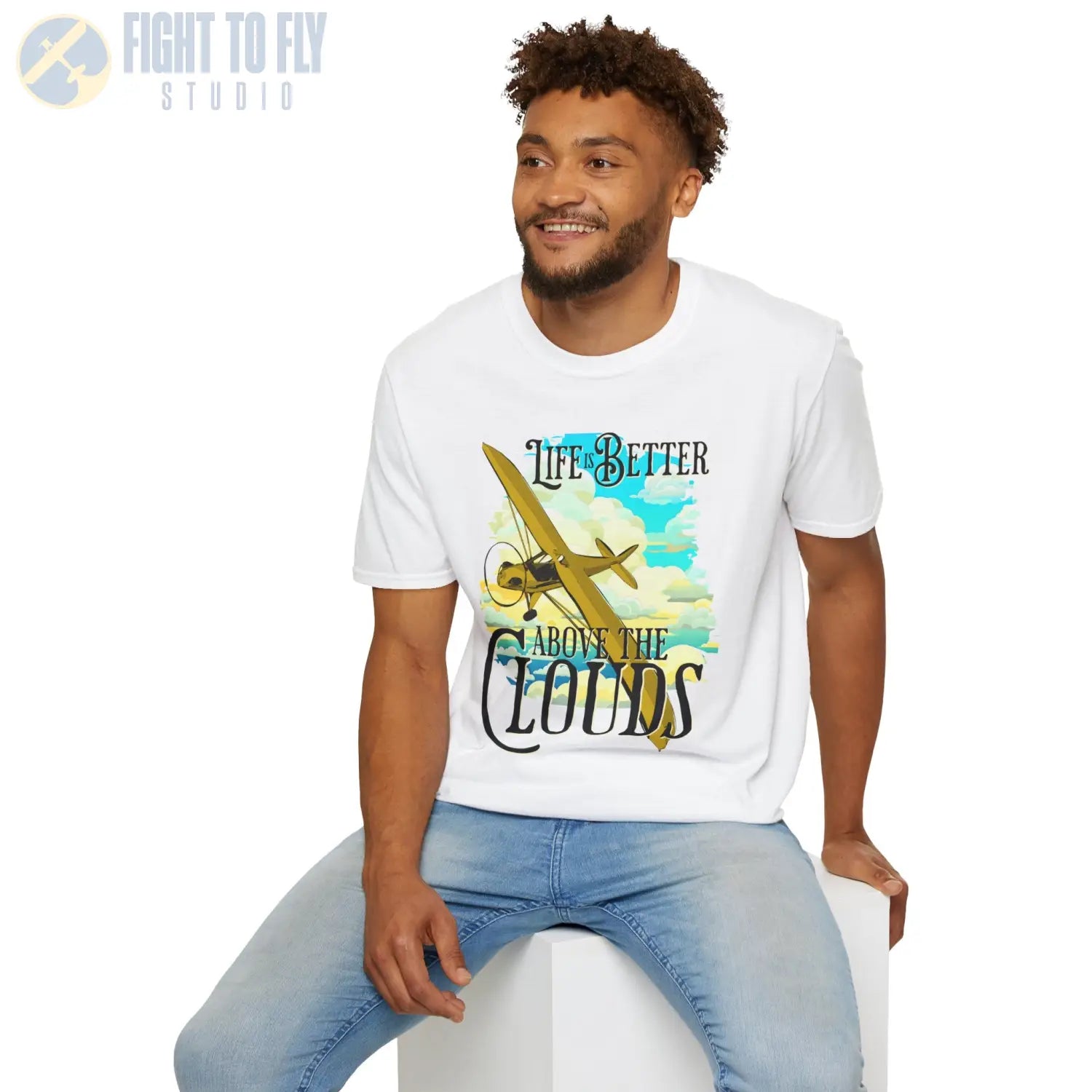Life is Better Above the Clouds - Cub - Tee - T-Shirt - Pilot gifts - WWII warbird t-shirt