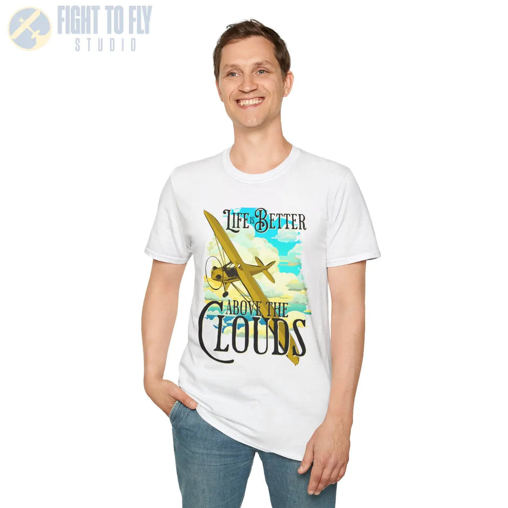 Life is Better Above the Clouds - Cub - Tee - T-Shirt - Pilot gifts - WWII warbird t-shirt