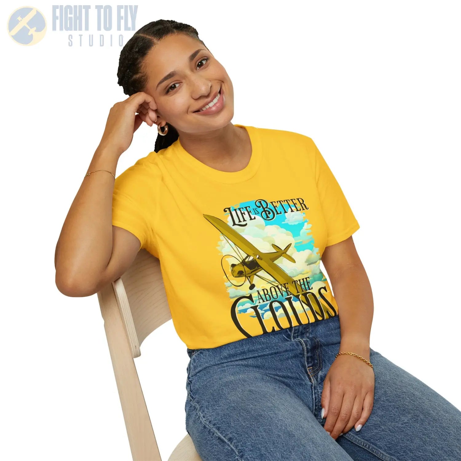 Life is Better Above the Clouds - Cub - Tee - T-Shirt - Pilot gifts - WWII warbird t-shirt