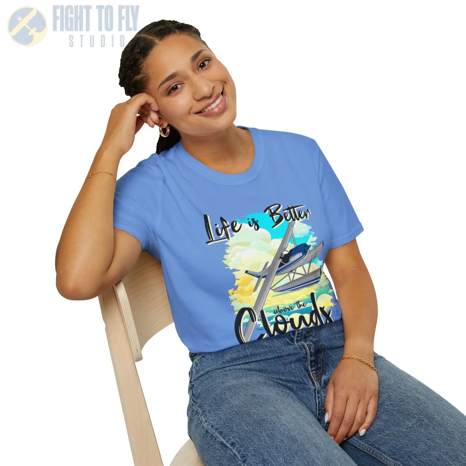 Life is Better Above the Clouds - Float Style - Tee - T-Shirt - Pilot gifts - WWII warbird t-shirt