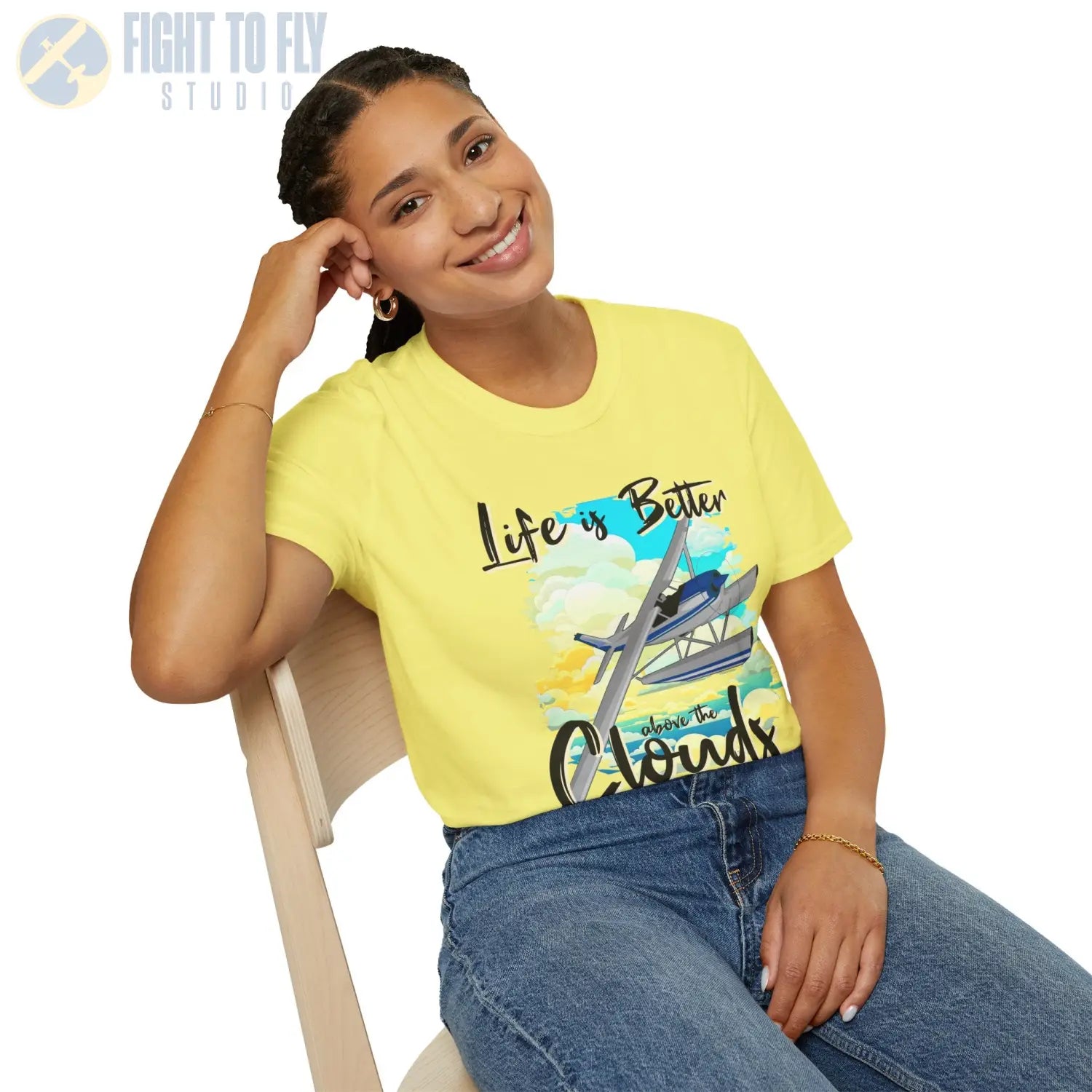 Life is Better Above the Clouds - Float Style - Tee - T-Shirt - Pilot gifts - WWII warbird t-shirt