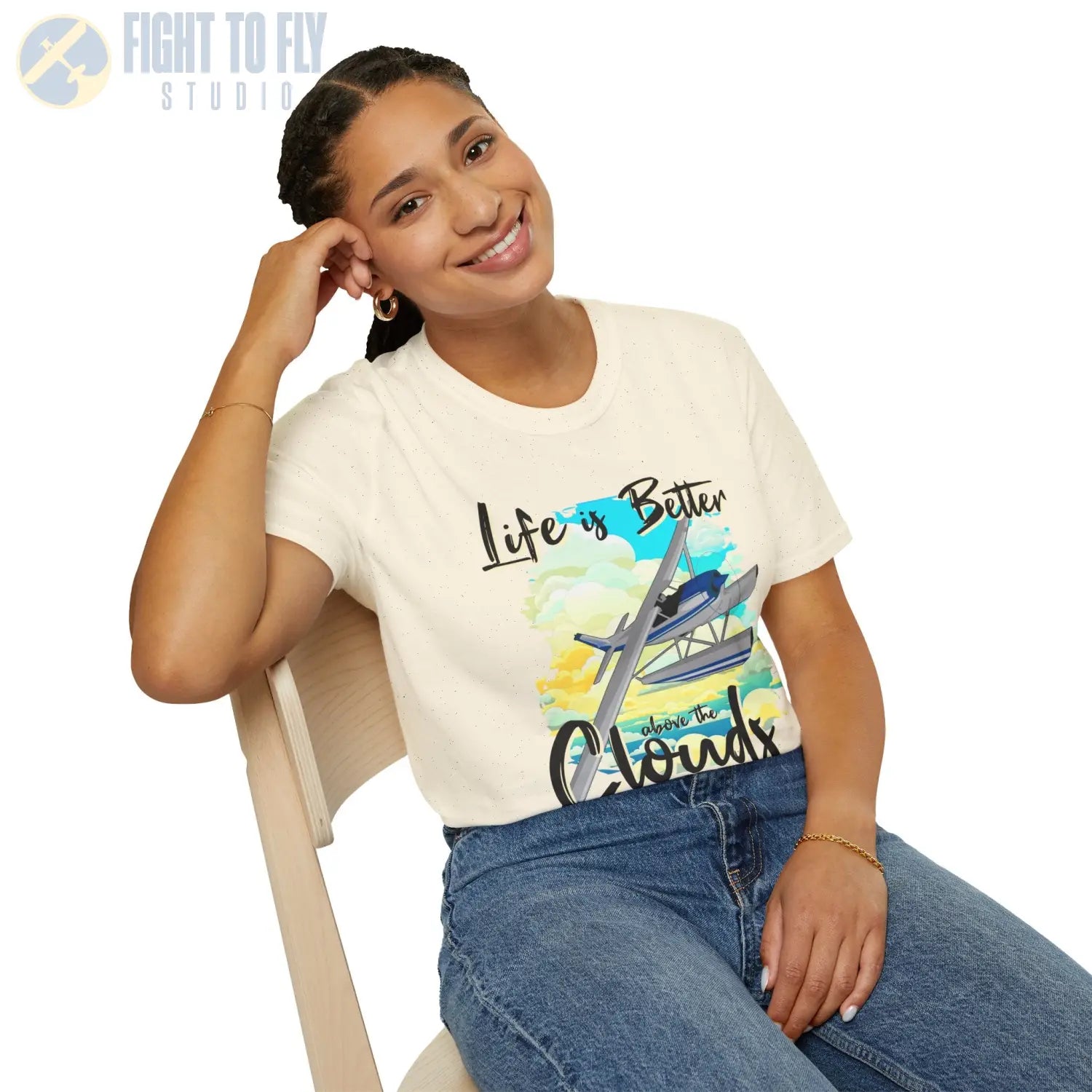 Life is Better Above the Clouds - Float Style - Tee - T-Shirt - Pilot gifts - WWII warbird t-shirt
