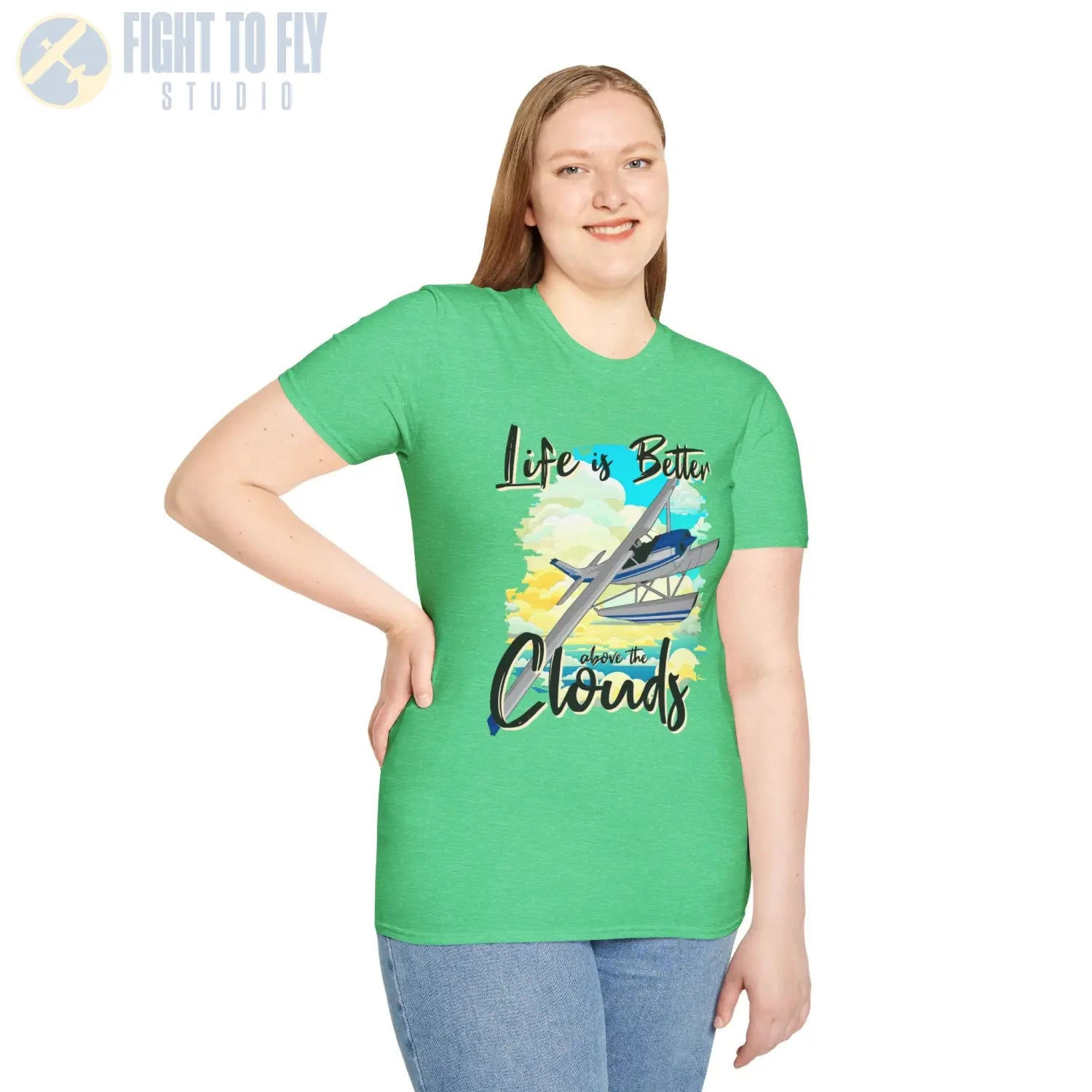 Life is Better Above the Clouds - Float Style - Tee - T-Shirt - Pilot gifts - WWII warbird t-shirt