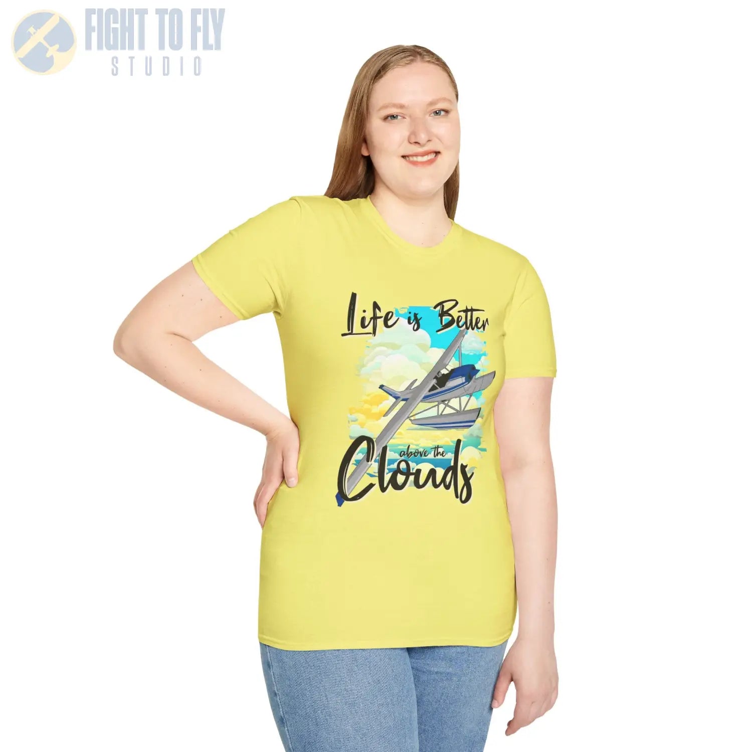 Life is Better Above the Clouds - Float Style - Tee - T-Shirt - Pilot gifts - WWII warbird t-shirt