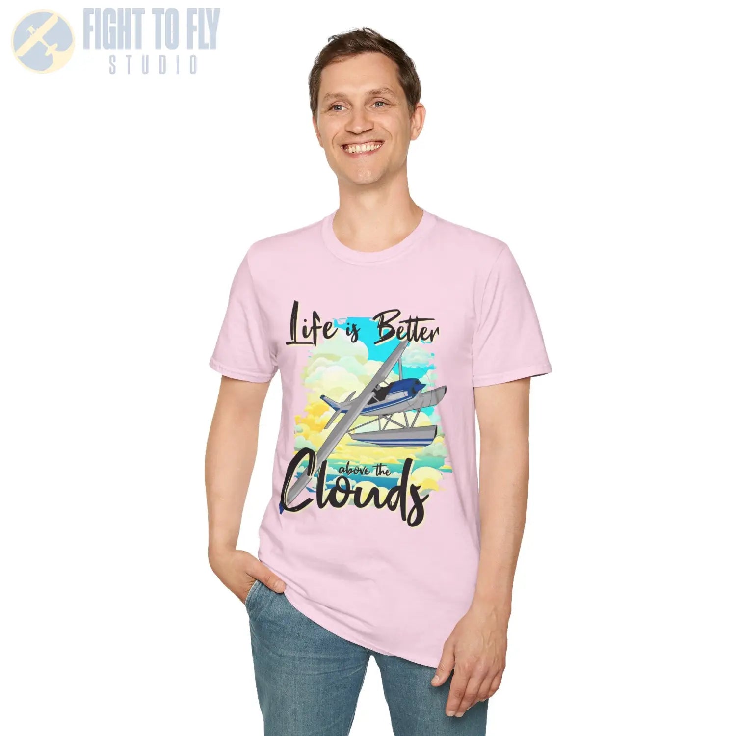 Life is Better Above the Clouds - Float Style - Tee - T-Shirt - Pilot gifts - WWII warbird t-shirt