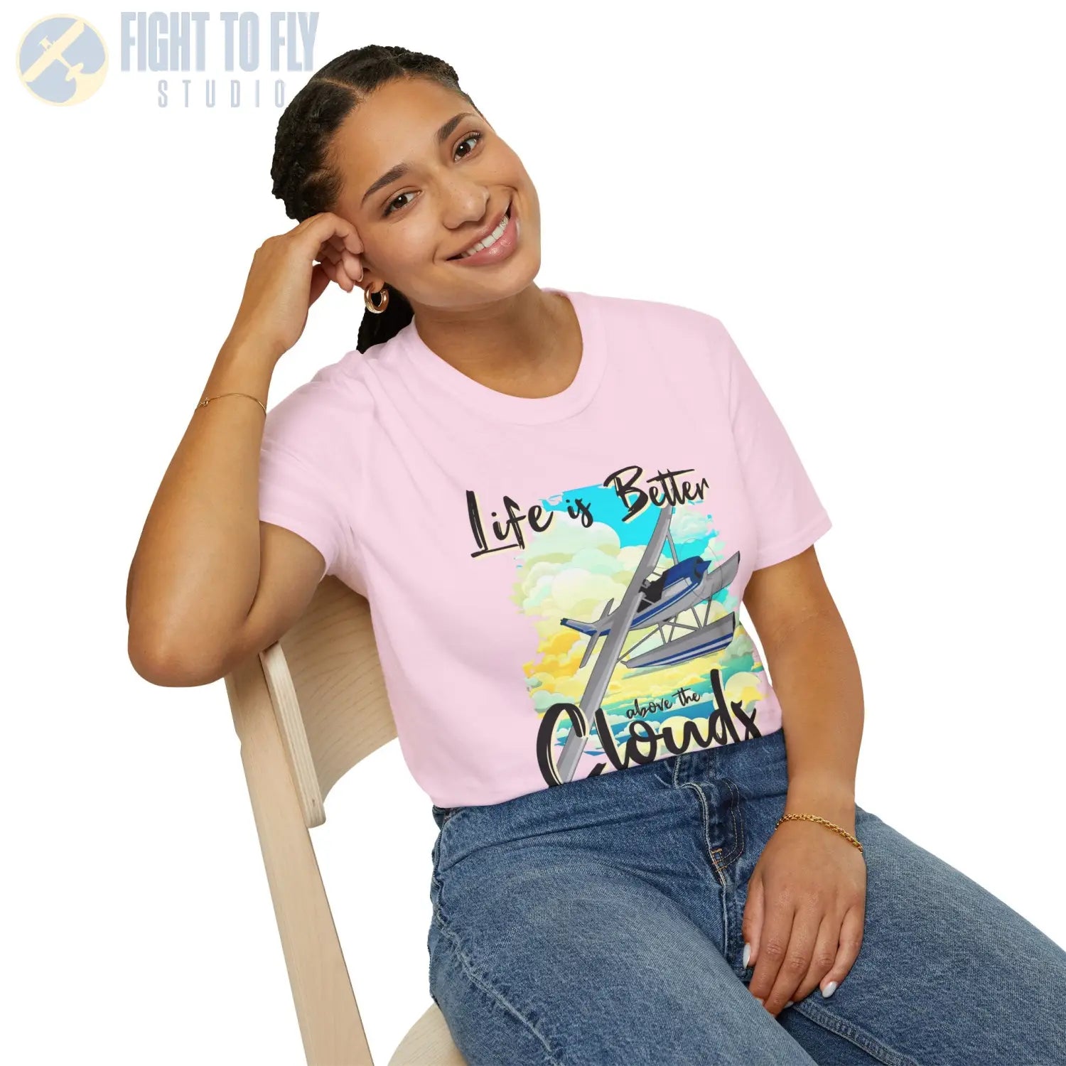 Life is Better Above the Clouds - Float Style - Tee - T-Shirt - Pilot gifts - WWII warbird t-shirt