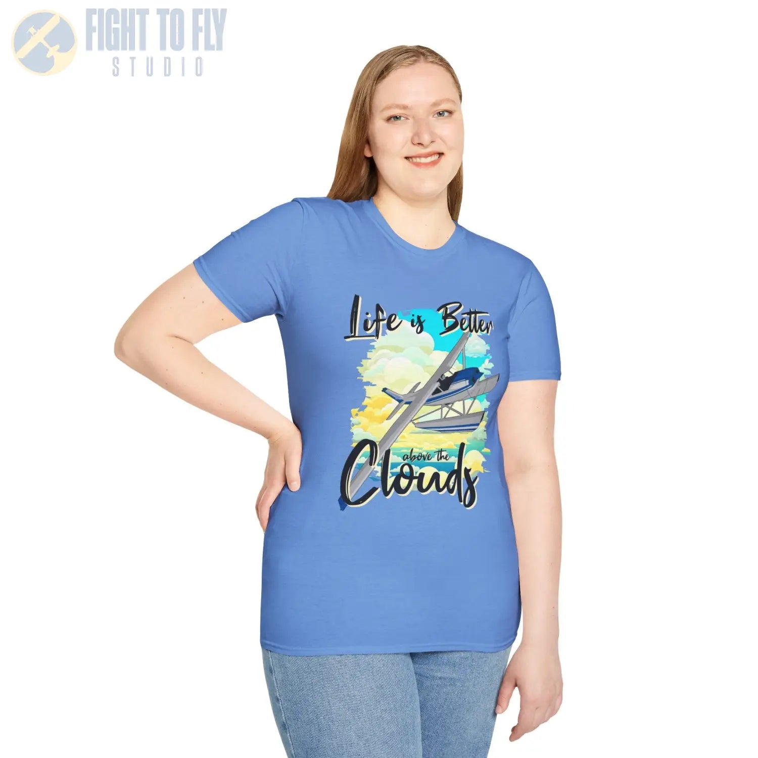 Life is Better Above the Clouds - Float Style - Tee - T-Shirt - Pilot gifts - WWII warbird t-shirt