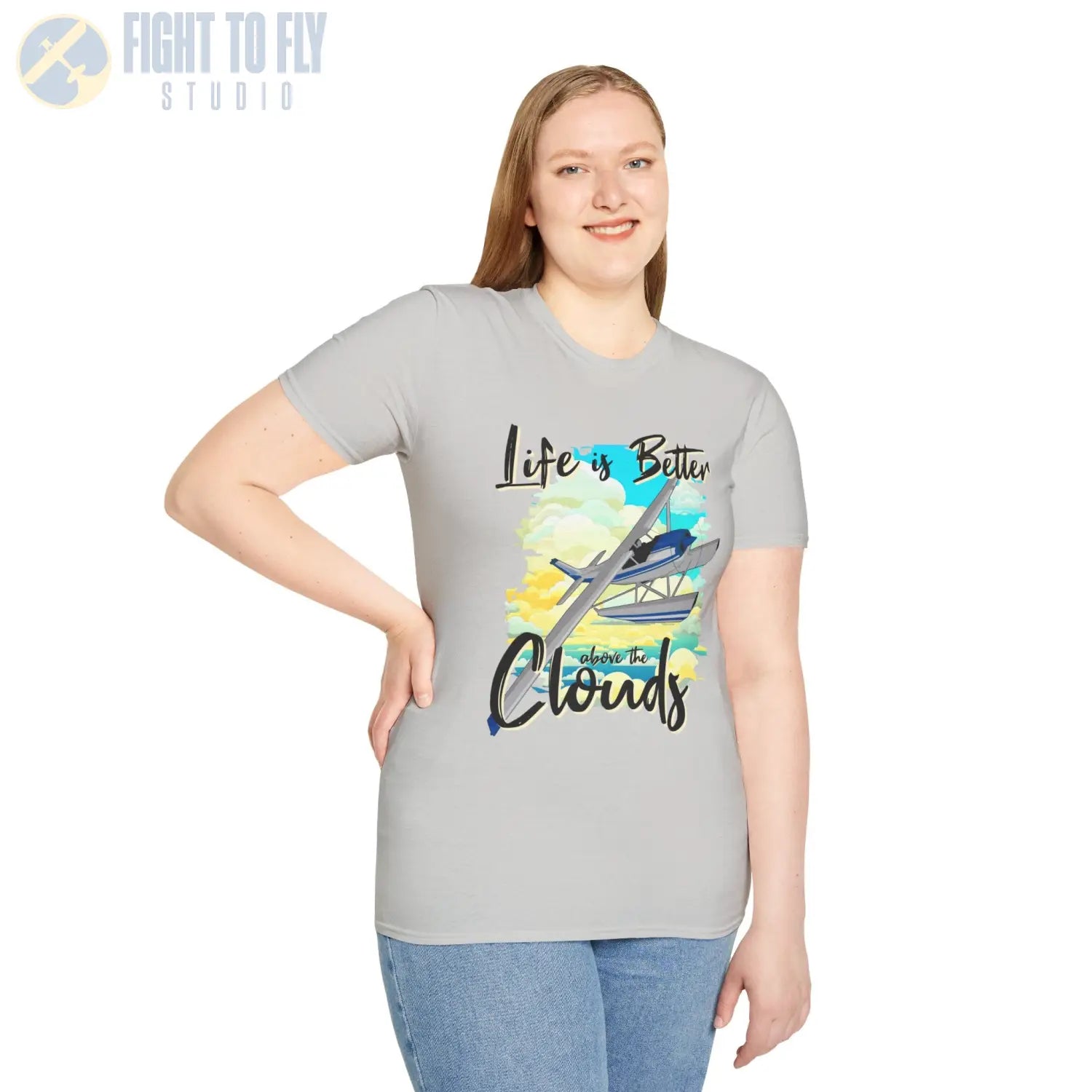 Life is Better Above the Clouds - Float Style - Tee - T-Shirt - Pilot gifts - WWII warbird t-shirt
