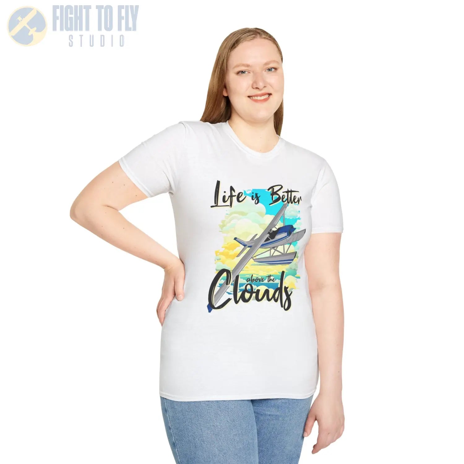 Life is Better Above the Clouds - Float Style - Tee - T-Shirt - Pilot gifts - WWII warbird t-shirt