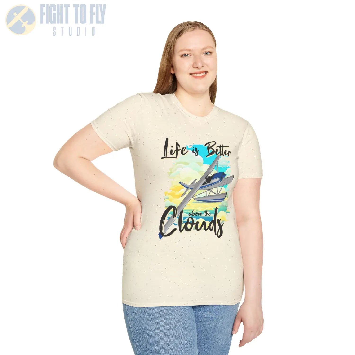 Life is Better Above the Clouds - Float Style - Tee - T-Shirt - Pilot gifts - WWII warbird t-shirt
