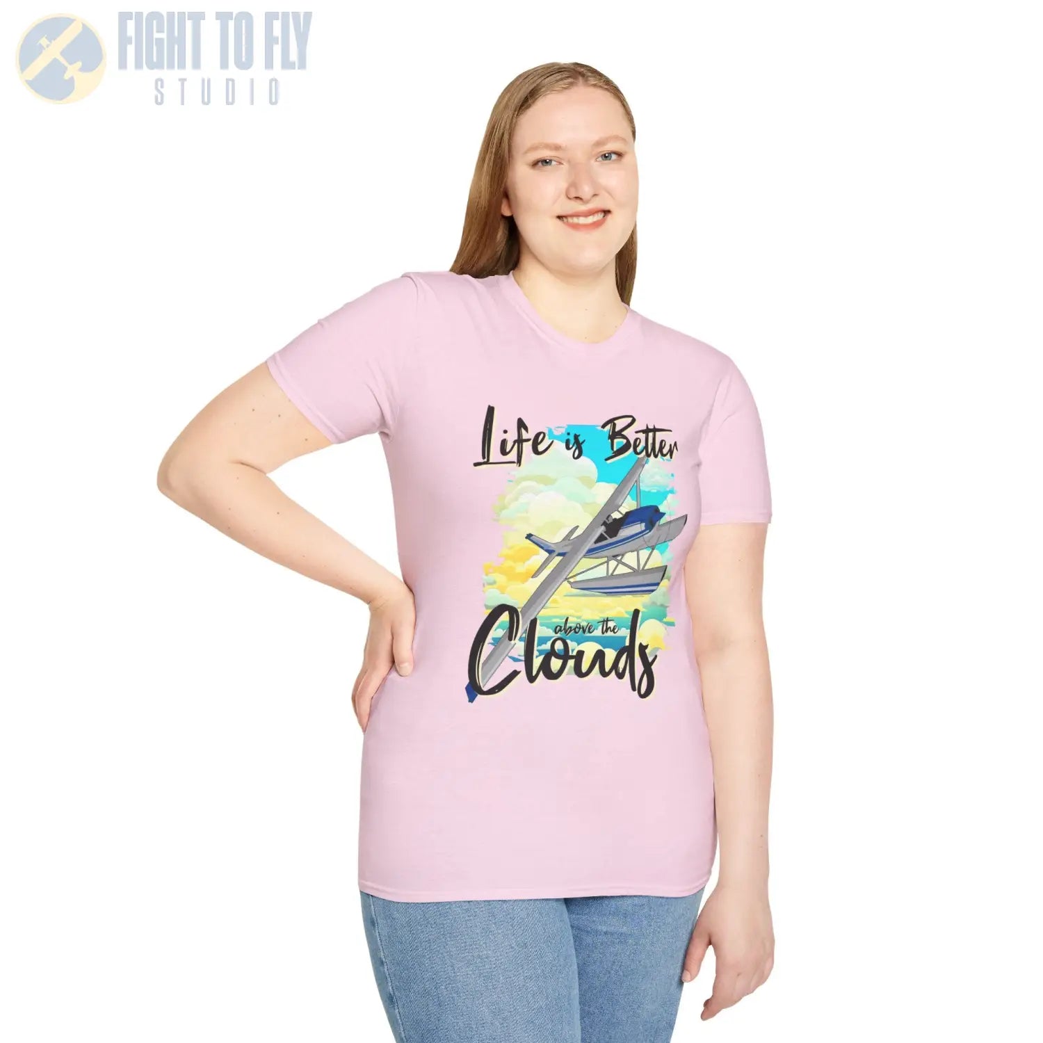 Life is Better Above the Clouds - Float Style - Tee - T-Shirt - Pilot gifts - WWII warbird t-shirt