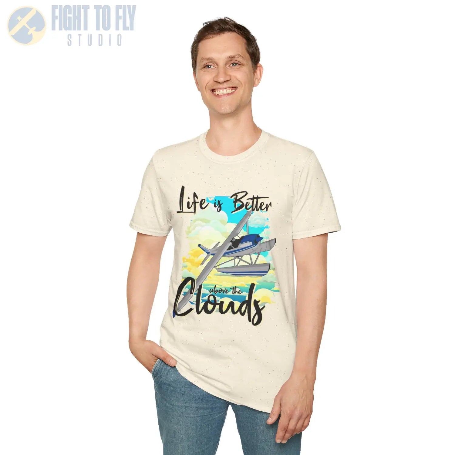 Life is Better Above the Clouds - Float Style - Tee - T-Shirt - Pilot gifts - WWII warbird t-shirt