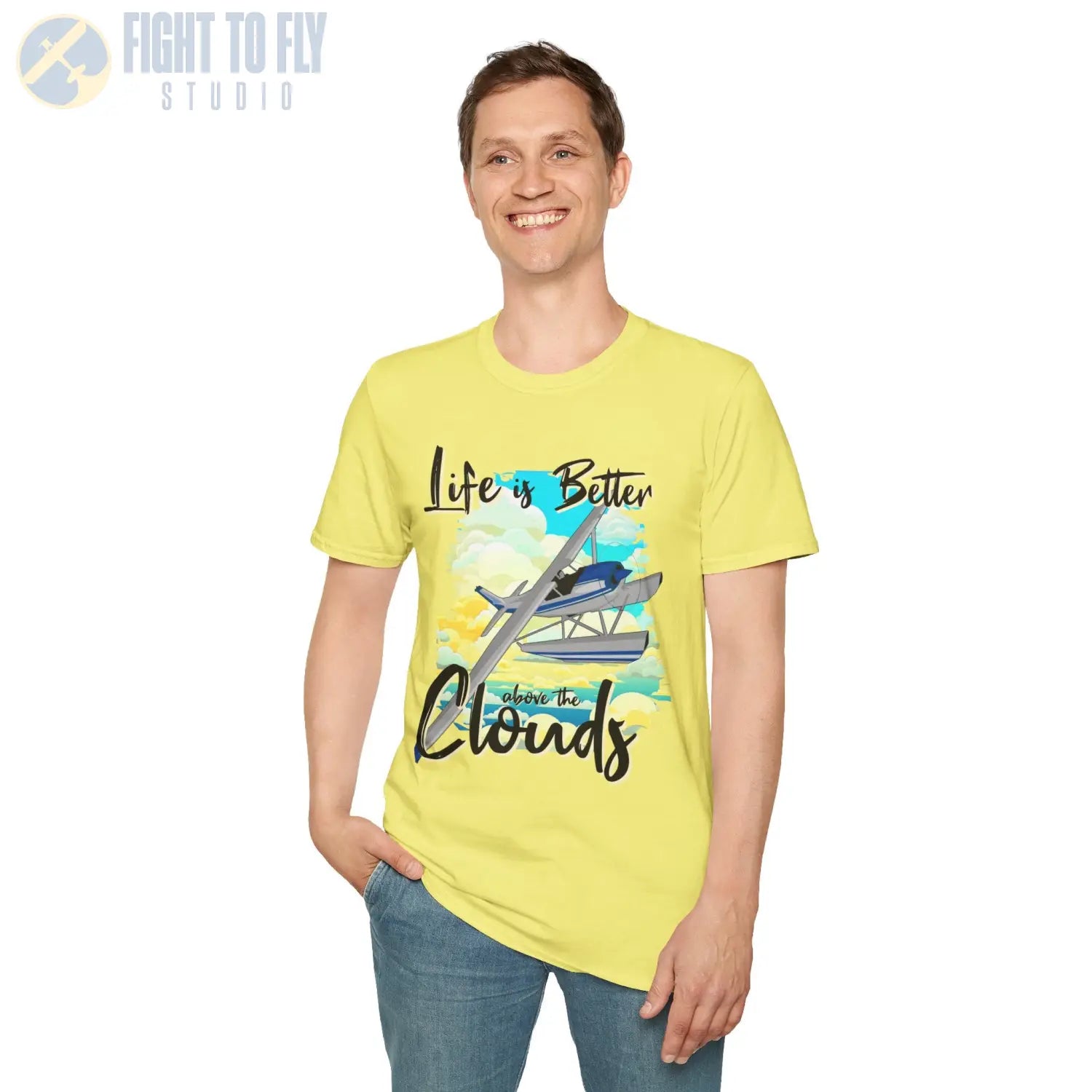 Life is Better Above the Clouds - Float Style - Tee - T-Shirt - Pilot gifts - WWII warbird t-shirt