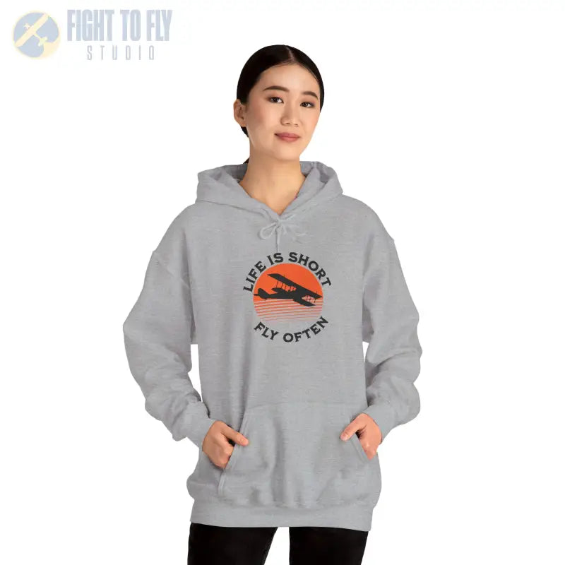 Life is Short - Fly Often - Unisex Heavy Blend™ Hooded Sweatshirt - Hoodie - Gifts for pilots - Aviation apparel