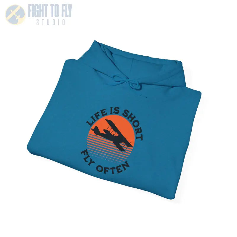 Life is Short - Fly Often - Unisex Heavy Blend™ Hooded Sweatshirt - Hoodie - Gifts for pilots - Aviation apparel