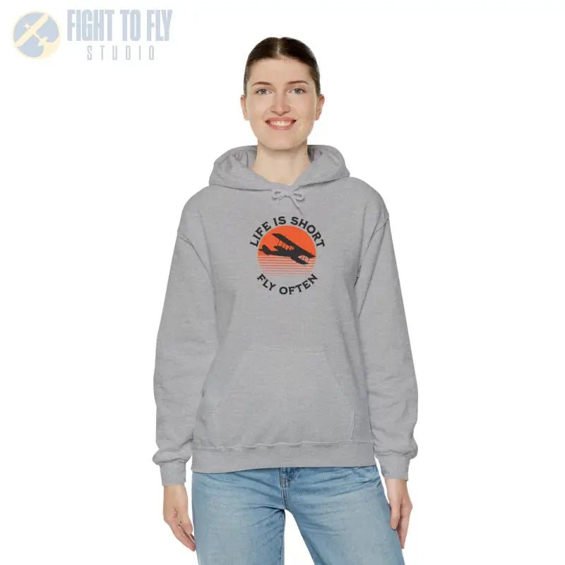 Life is Short - Fly Often - Unisex Heavy Blend™ Hooded Sweatshirt - Hoodie - Gifts for pilots - Aviation apparel