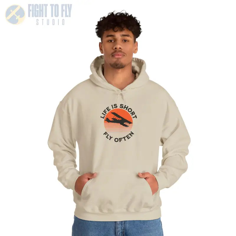 Life is Short - Fly Often - Unisex Heavy Blend™ Hooded Sweatshirt - Hoodie - Gifts for pilots - Aviation apparel