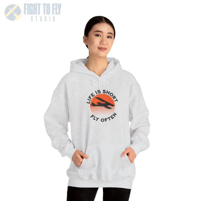 Life is Short - Fly Often - Unisex Heavy Blend™ Hooded Sweatshirt - Hoodie - Gifts for pilots - Aviation apparel