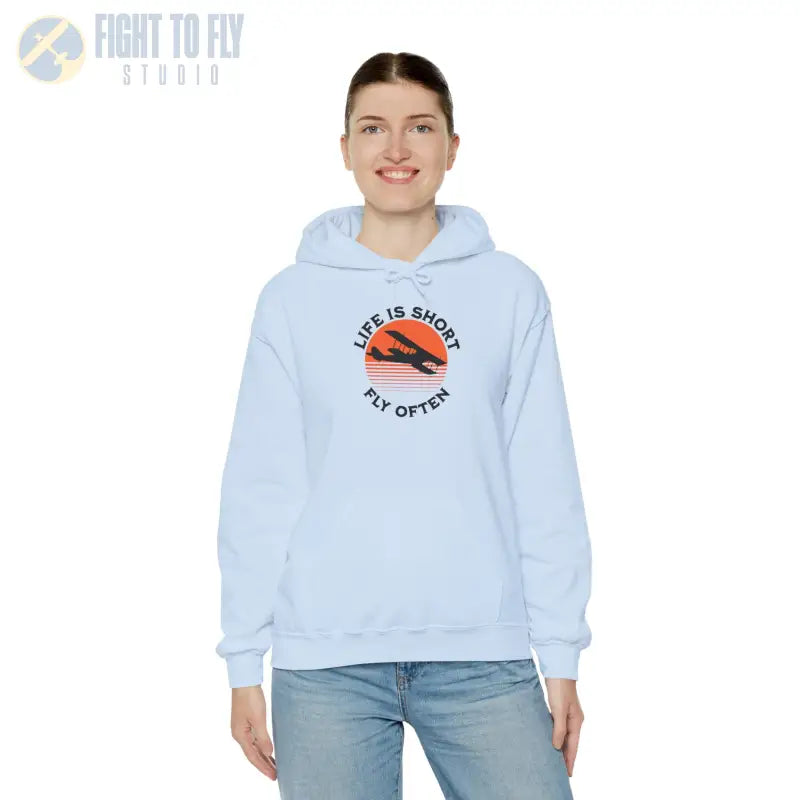 Life is Short - Fly Often - Unisex Heavy Blend™ Hooded Sweatshirt - Hoodie - Gifts for pilots - Aviation apparel