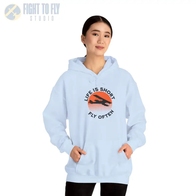 Life is Short - Fly Often - Unisex Heavy Blend™ Hooded Sweatshirt - Hoodie - Gifts for pilots - Aviation apparel