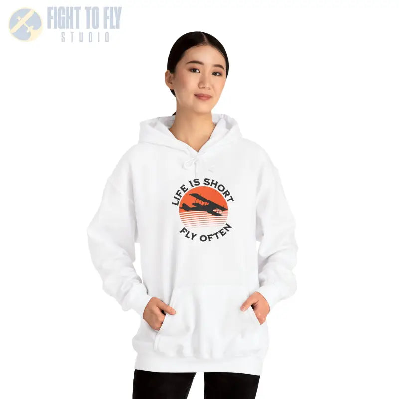 Life is Short - Fly Often - Unisex Heavy Blend™ Hooded Sweatshirt - Hoodie - Gifts for pilots - Aviation apparel