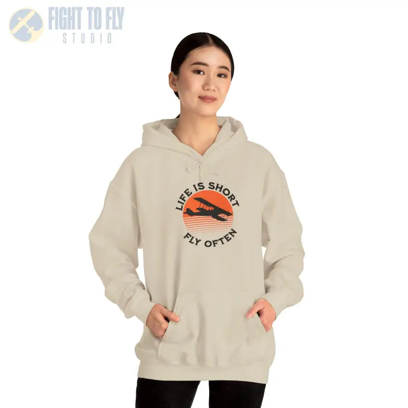 Life is Short - Fly Often - Unisex Heavy Blend™ Hooded Sweatshirt - Hoodie - Gifts for pilots - Aviation apparel