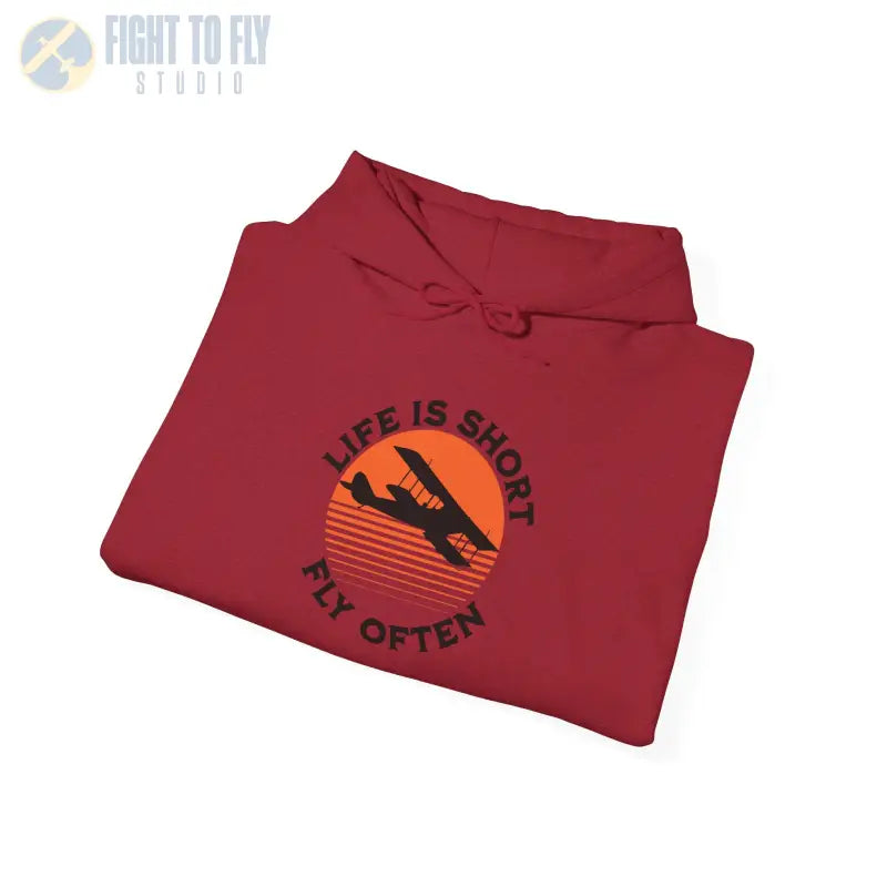 Life is Short - Fly Often - Unisex Heavy Blend™ Hooded Sweatshirt - Hoodie - Gifts for pilots - Aviation apparel