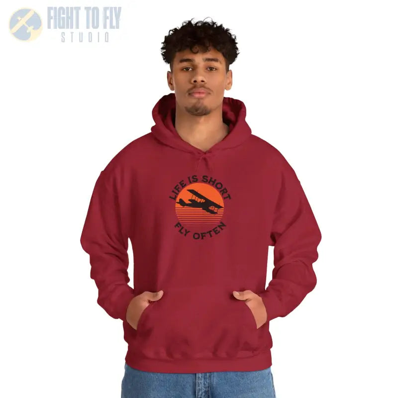 Life is Short - Fly Often - Unisex Heavy Blend™ Hooded Sweatshirt - Hoodie - Gifts for pilots - Aviation apparel
