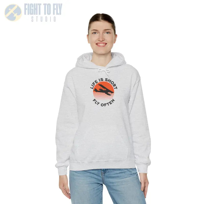 Life is Short - Fly Often - Unisex Heavy Blend™ Hooded Sweatshirt - Hoodie - Gifts for pilots - Aviation apparel
