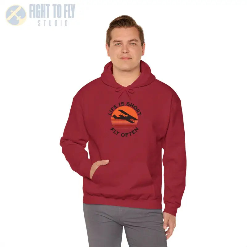 Life is Short - Fly Often - Unisex Heavy Blend™ Hooded Sweatshirt - Hoodie - Gifts for pilots - Aviation apparel