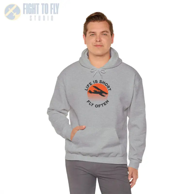 Life is Short - Fly Often - Unisex Heavy Blend™ Hooded Sweatshirt - Hoodie - Gifts for pilots - Aviation apparel