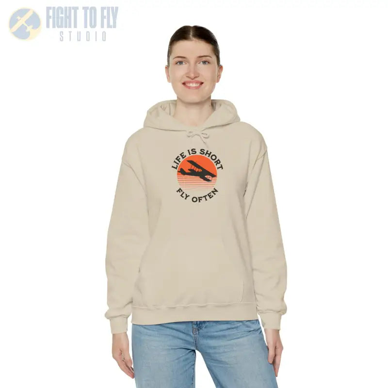 Life is Short - Fly Often - Unisex Heavy Blend™ Hooded Sweatshirt - Hoodie - Gifts for pilots - Aviation apparel