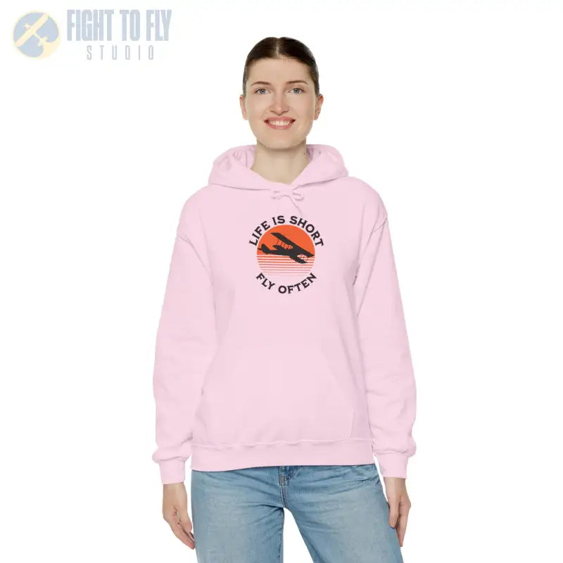 Life is Short - Fly Often - Unisex Heavy Blend™ Hooded Sweatshirt - Hoodie - Gifts for pilots - Aviation apparel